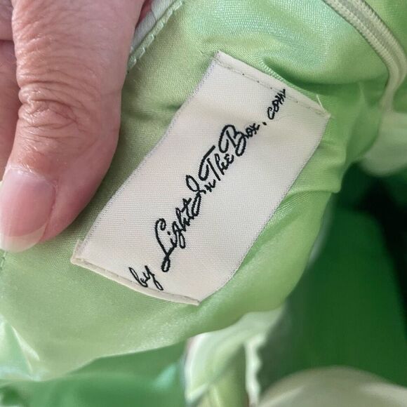 NWT Light In The Box Lime Green Formal Gown Dress Cut Out Waist 26W 3X - Picture 7 of 7